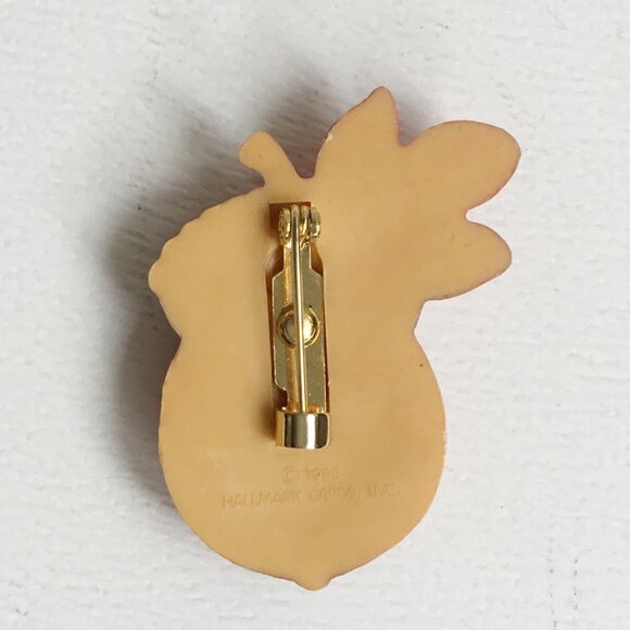 Vintage Hallmark Fall Autumn Mouse Acorn Leaf Thanksgiving Brooch 1985 - Picture 2 of 2